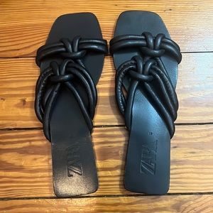 Zara black knotted sandal